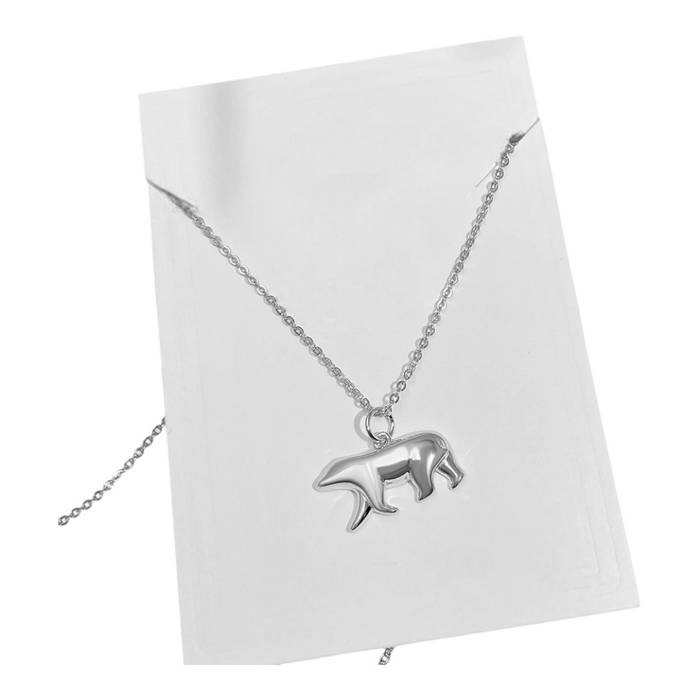 Polar Bear Pendant Necklace – White Gold Plated Sterling Silver | Unique Animal Jewelry Gift for Women - Image 5