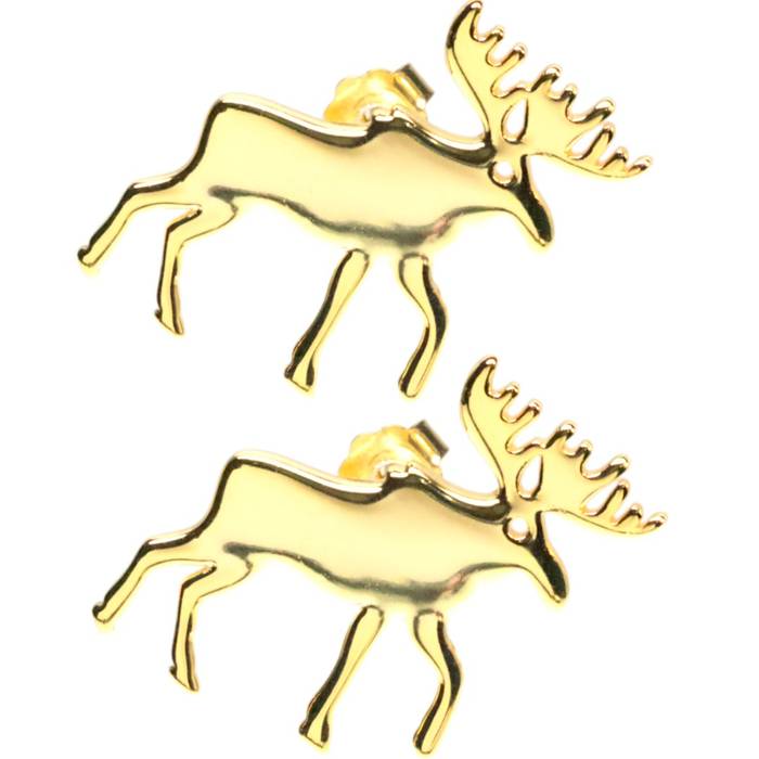 18K Gold Plated Moose Earrings – Sterling Silver Christmas Jewelry Gift for Women - Image 2
