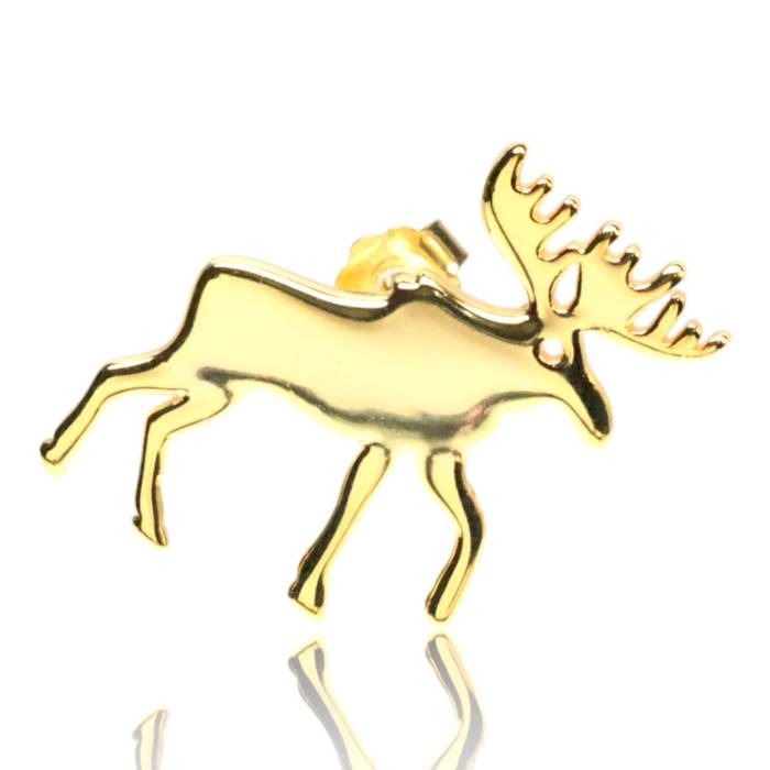 18K Gold Plated Moose Earrings – Sterling Silver Christmas Jewelry Gift for Women - Image 5