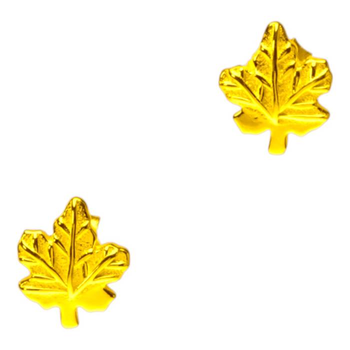 18K Gold Plated Maple Leaf Earrings – Sterling Silver Women’s Fashion Jewelry, Trendy Statement Earrings