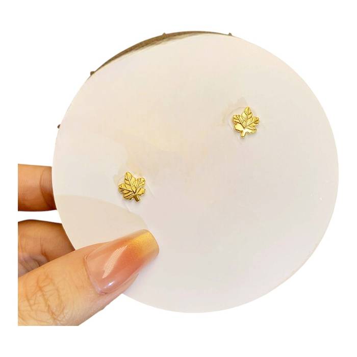 18K Gold Plated Maple Leaf Earrings – Sterling Silver Women’s Fashion Jewelry, Trendy Statement Earrings - Image 3