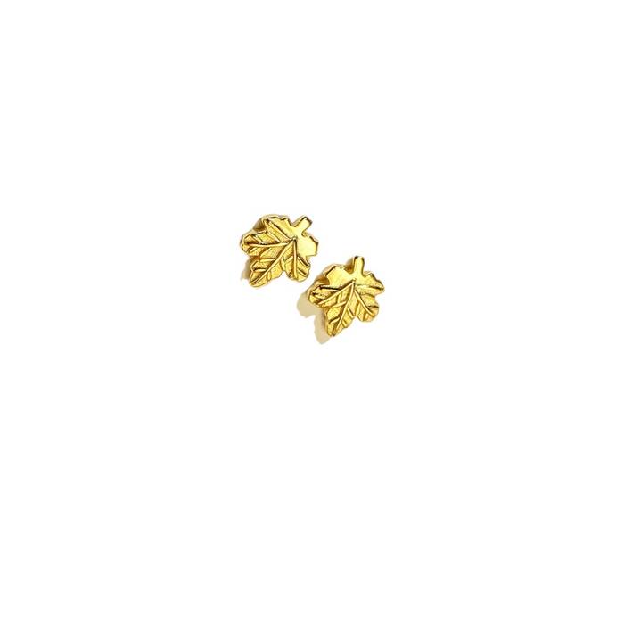 18K Gold Plated Maple Leaf Earrings – Sterling Silver Women’s Fashion Jewelry, Trendy Statement Earrings - Image 4