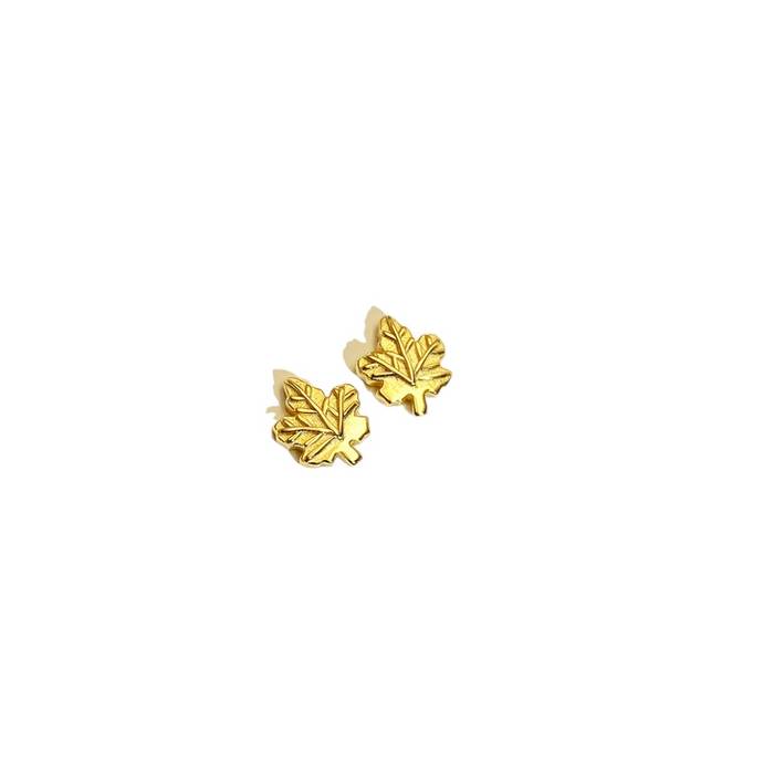 18K Gold Plated Maple Leaf Earrings – Sterling Silver Women’s Fashion Jewelry, Trendy Statement Earrings - Image 5
