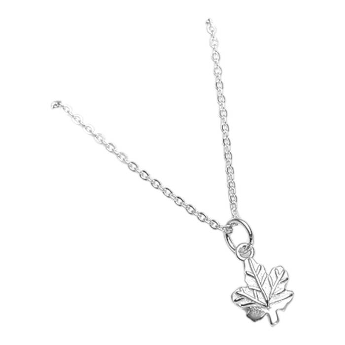 Elegant Maple Leaf Pendant in White Gold Plated Sterling Silver – Medium Size(12mm) Necklace for Women Jewelry - Image 6