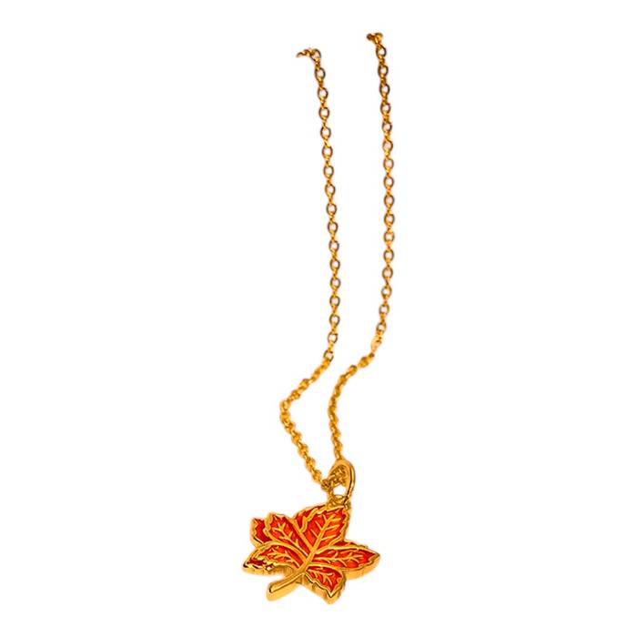 18K Gold Plated Red Enamel Maple Leaf Pendant Necklace – Sterling Silver Jewelry for Women - Image 6