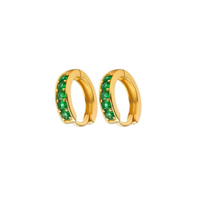 Elegant Green Cubic Zirconia Sterling Silver Earrings – Gold Plated Gemstone Jewelry for Women - Image 2
