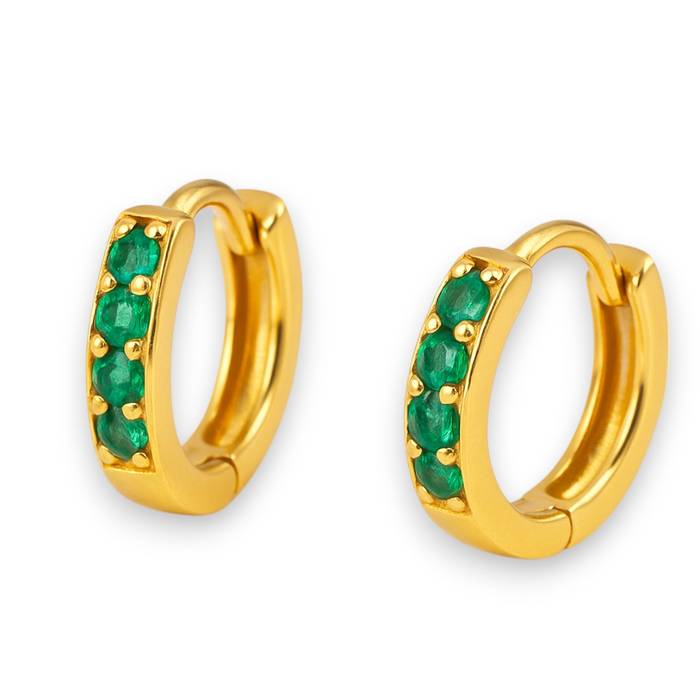 Elegant Green Cubic Zirconia Sterling Silver Earrings – Gold Plated Gemstone Jewelry for Women - Image 5