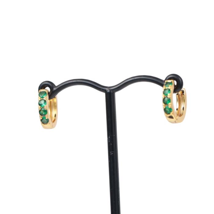 Elegant Green Cubic Zirconia Sterling Silver Earrings – Gold Plated Gemstone Jewelry for Women - Image 6