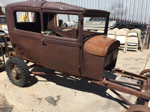 surface rust 1929 Ford Model A 2 door project for sale