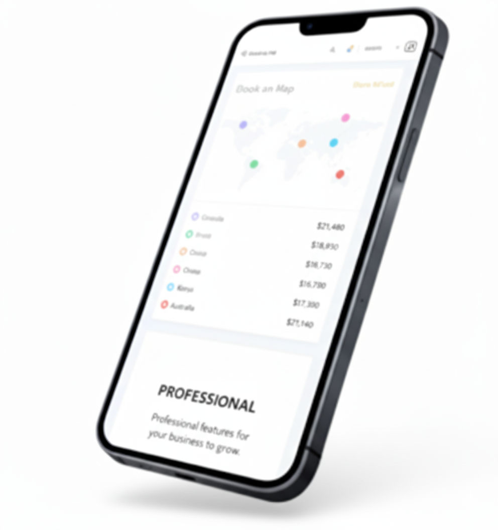 A smartphone displaying a professional user interface.