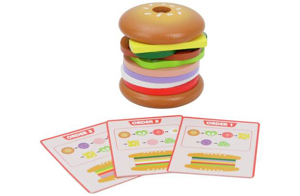 Chad Valley Wooden Burger Stack Game