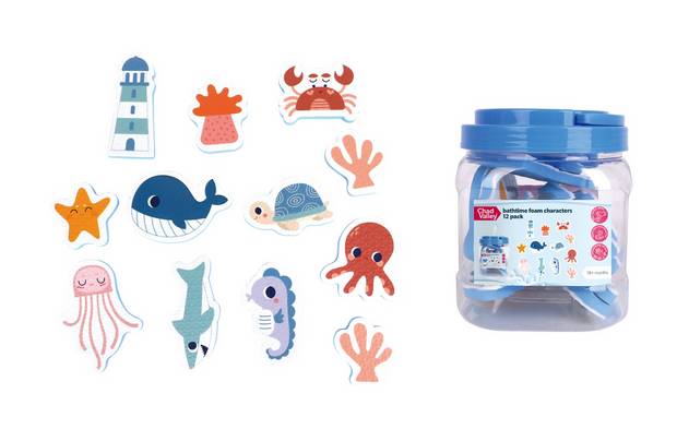 Chad Valley Bathtime 12 Pack Foam Characters