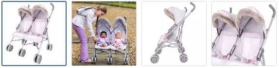 Chad Valley Tiny Treasures Double Folding Dolls Pushchair Images