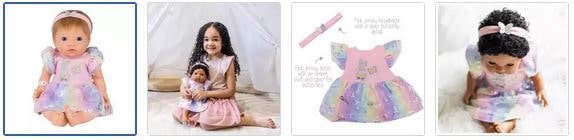 Chad Valley Tiny Treasures Baby Doll Little Butterfly Dress Images
