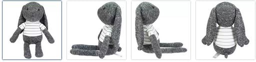 Chad Valley OL Plush Ragdoll Bunny - Grey Images