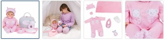 Chad Valley Tiny Treasures Baby Doll Layette Gift Set in Pink Images