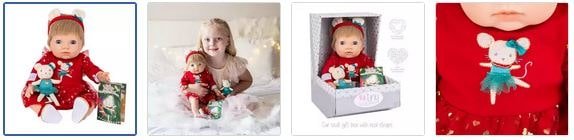 Chad Valley Tiny Treasures The Christmas Mouse Baby Doll Set Images
