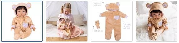 Chad Valley Tiny Treasures Teddy All In One Outfit Images