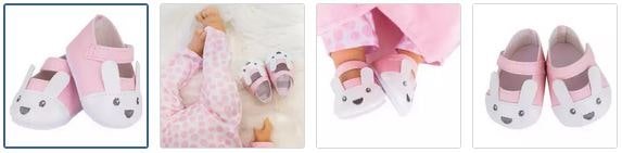 Chad Valley Tiny Treasures Pink Bunny Dolls Shoe Set Images