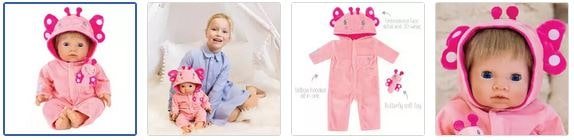 Chad Valley Tiny Treasure Butterfly All In One Outfit Images