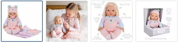 Chad Valley Tiny Treasures Bear Baby Doll Care Set Images