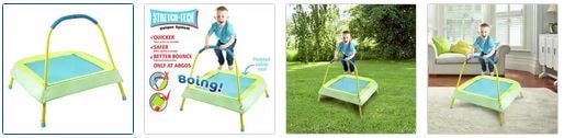 Chad Valley Green Junior Trampoline with Handle Images
