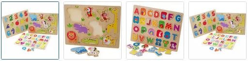 Chad Valley PlaySmart 3 Pack Wooden Puzzles Images