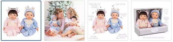 Chad Valley Tiny Treasures Winter Forest Twin Baby Dolls Images
