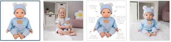 Chad Valley My First Tiny Treasures Blue Teddy Baby Doll 14 Inch Images