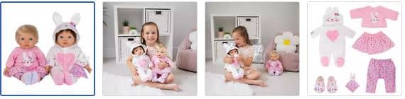 Chad Valley Tiny Treasures Bunny Blossom Outfit Baby Doll Bumper Set Images