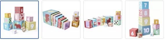 Chad Valley Woodland Cardboard Stacking Blocks Baby Activity Images