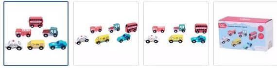 Chad Valley Wooden Vehicles 6 Pack Images