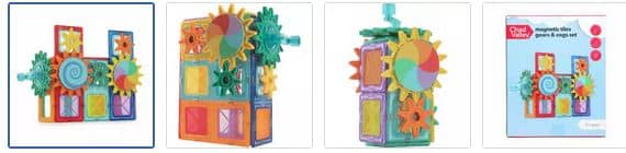 Chad Valley Magnetic Tiles Gear & Cogs Set Images