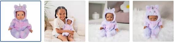 My First Tiny Treasures Unicorn Snuggles Baby Doll Outfit Images