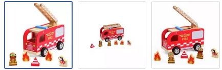 Chad Valley Wooden Fire Engine Playset Images
