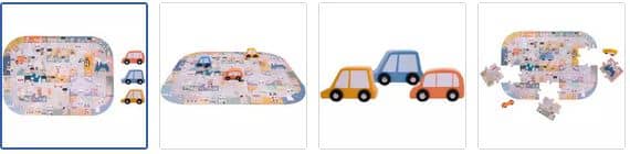 Chad Valley City Road Jigsaw Puzzle with 3 Cars Images