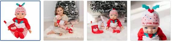 My First Tiny Treasures 14 Inch Baby Doll Christmas Eve Set Images