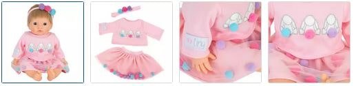 Chad Valley Tiny Treasures Bunny Pom Pom Outfit Images