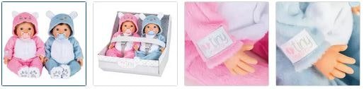 Chad Valley Tiny Treasures Twin Bumper Set - Puppy and Kitten Images