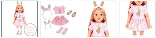 Chad Valley DesignaFriend Bunny Dolls Outfit with Twinning Headband Images