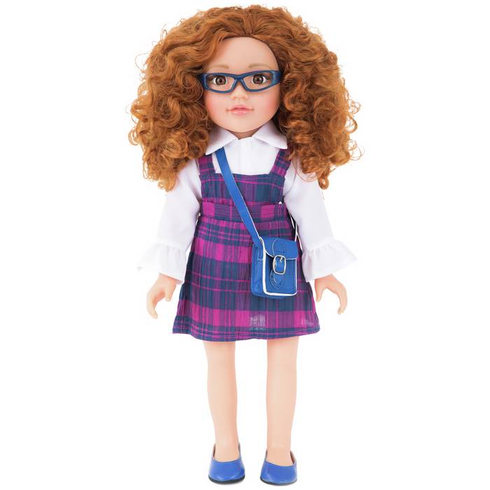 Chad Valley Design a friend Doll Ella in School Uniform with Glasses New Boxed 