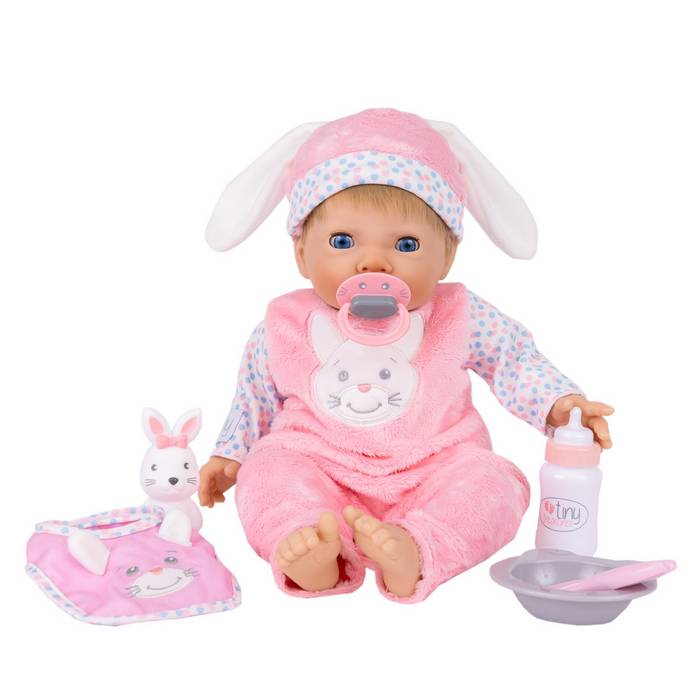 Chad Valley Tiny Treasures Feed & Play Bunny Doll Set