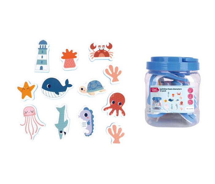 Chad Valley Bathtime 12 Pack Foam Characters