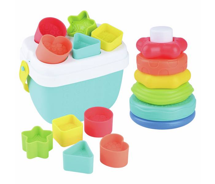 Chad Valley Shape & Stack Bundle Activity Toy 19 Pieces