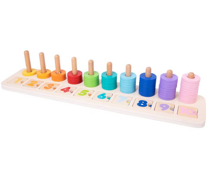 Chad Valley Wooden Number & Blocks Counter Set
