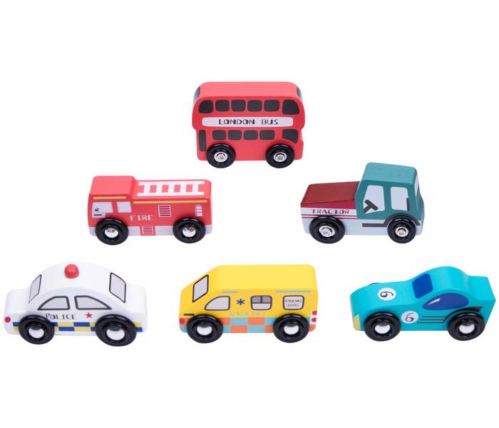 Chad Valley Wooden Vehicles 6 Pack