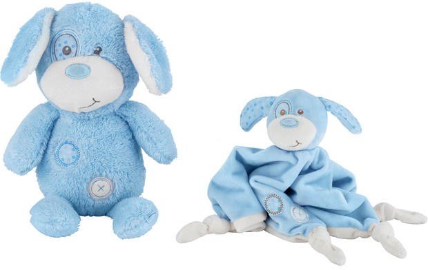 Chad Valley Baby My First Teddy And Comforter Blue