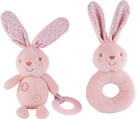 Chad Valley Baby Ring And Teether Pink Bunny