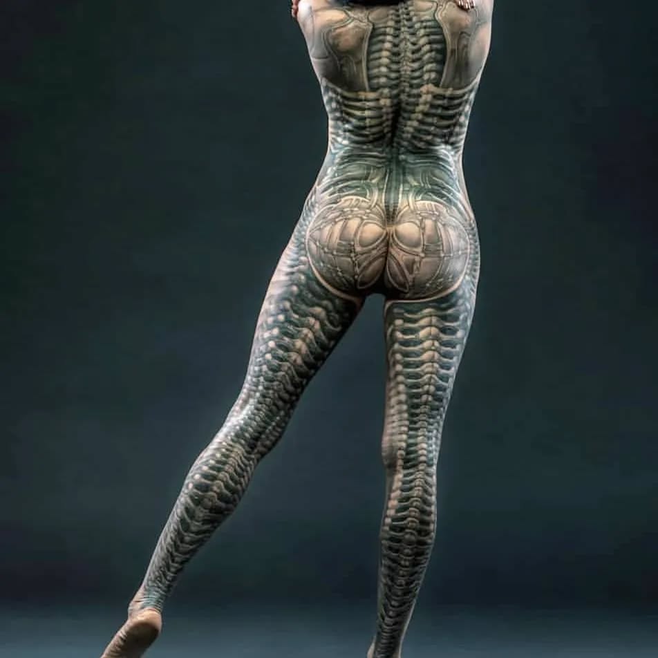 Bio-organic tattoo work by Kali