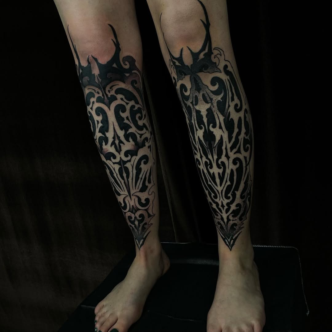 Blackwork tattoo by Madhav